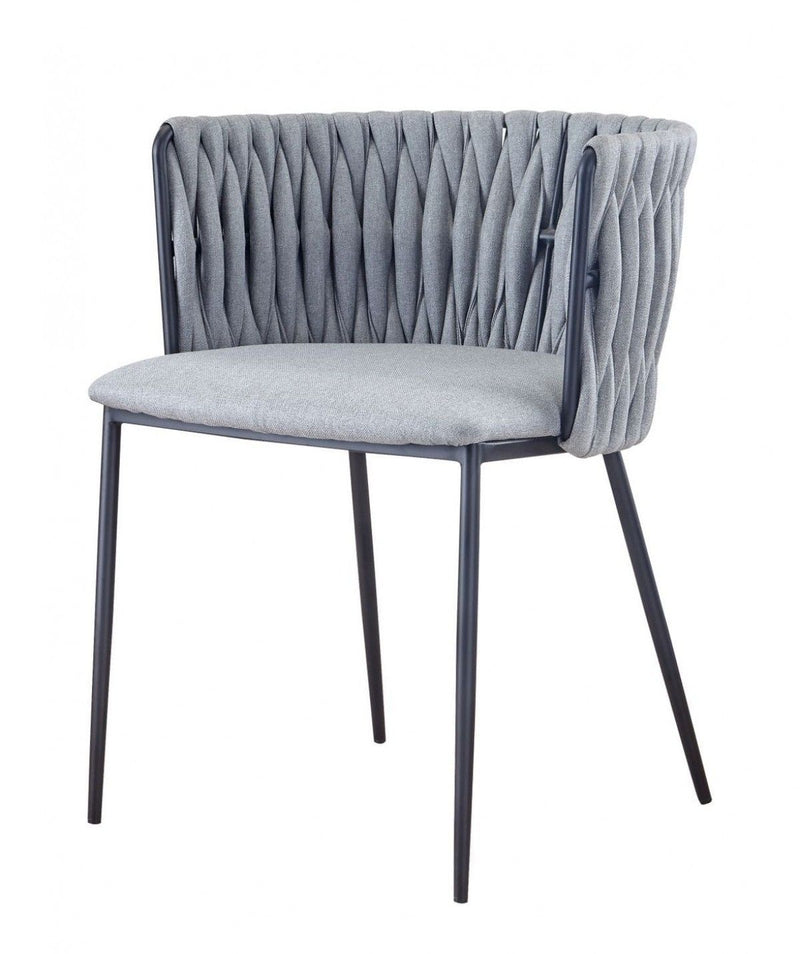 Contemporary Dining Chair - Light Gray / Black