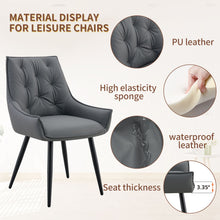 Load image into Gallery viewer, Dining Kitchen Chairs, Flat Back (Set of 2) - Dark Gray

