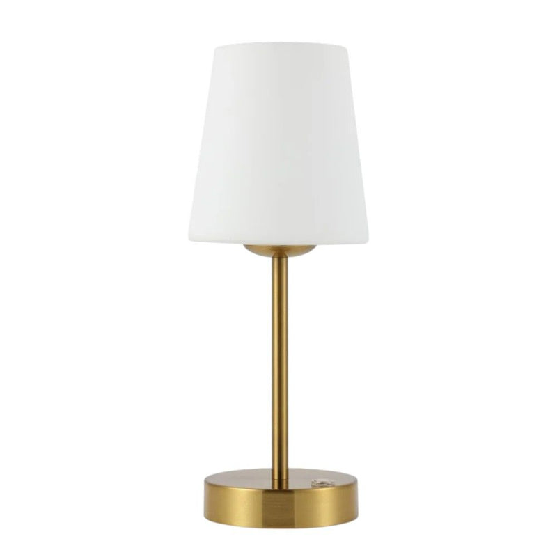 USB Table Lamp With Empire Shade - Brass