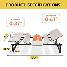 Load image into Gallery viewer, Electric Ergonomic Adjustable Bed Base With Wireless Remote, Quiet Motor, Independent Head And Foot Incline
