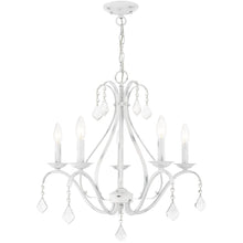Load image into Gallery viewer, 23" Five Light Dimmable Chandelier With Shades - White
