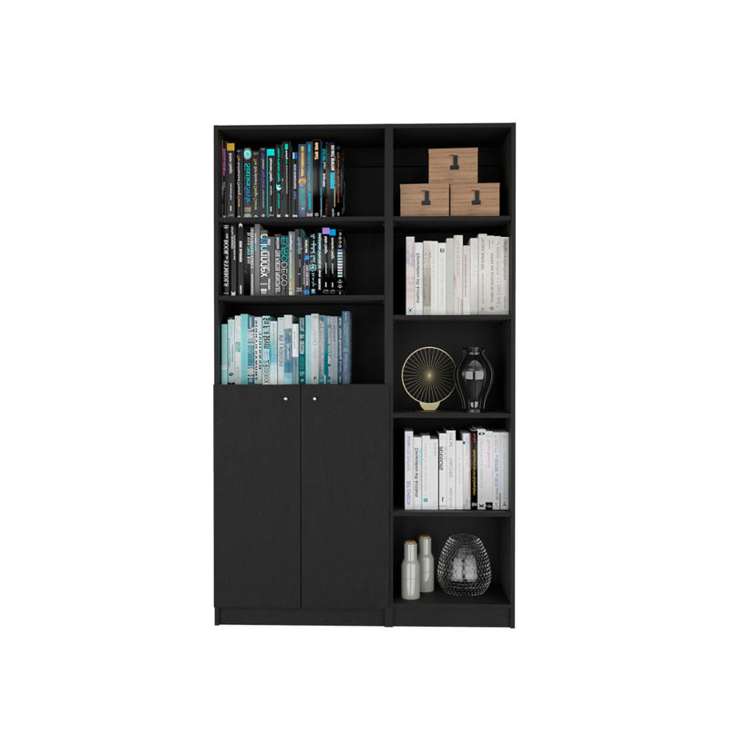Five Tier Bookcase With Two doors (546339) - Black