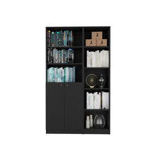 Load image into Gallery viewer, Five Tier Bookcase With Two doors (546339) - Black
