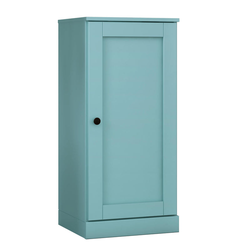 Solid Wood Adjustable Three Tier Library Bookcase With One Door (751324) - Aqua