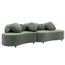 Load image into Gallery viewer, 103.9&quot; Modern Living Room Sofa Lamb Velvet Upholstered Couch Furniture for Home or Office, Green
