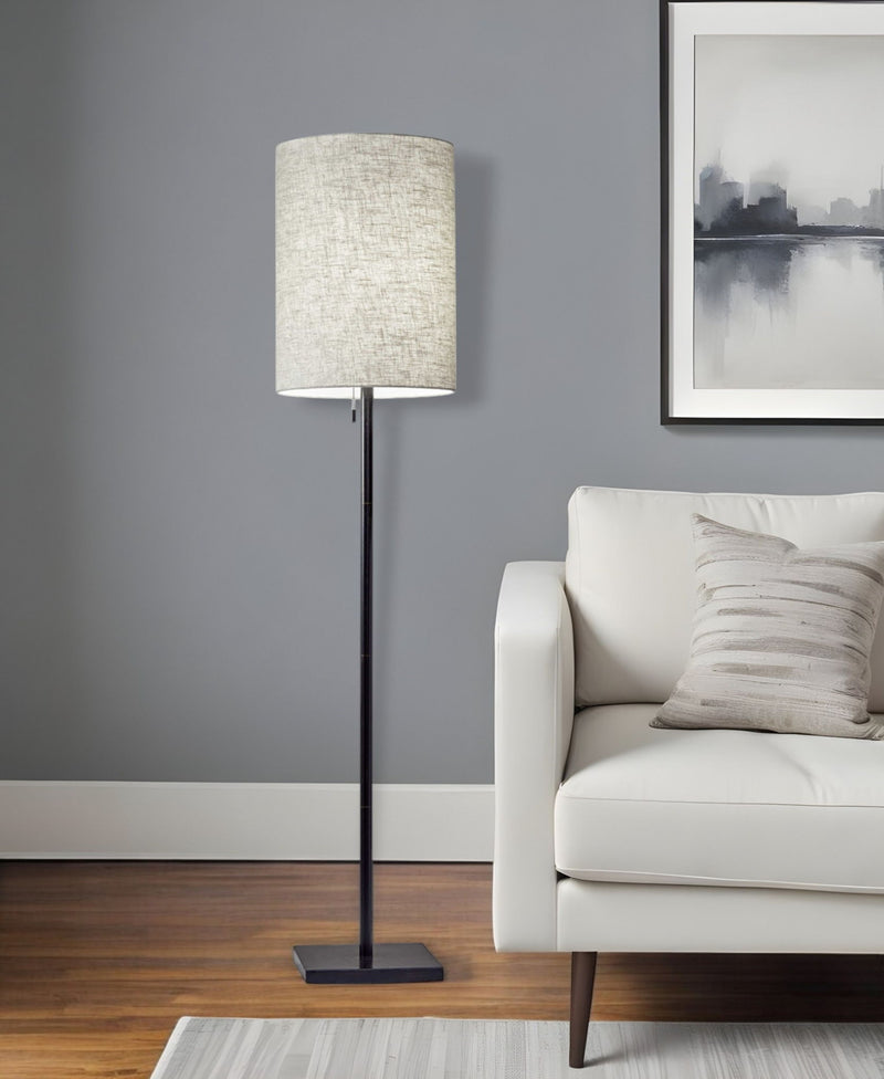 Floor Lamp Classic Silhouette - Dark Bronze / Beige