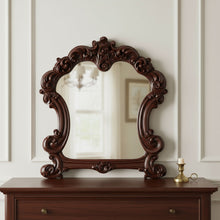 Load image into Gallery viewer, 45" Crowned Top Solid Framed Mounted Dresser Mirror - Brown
