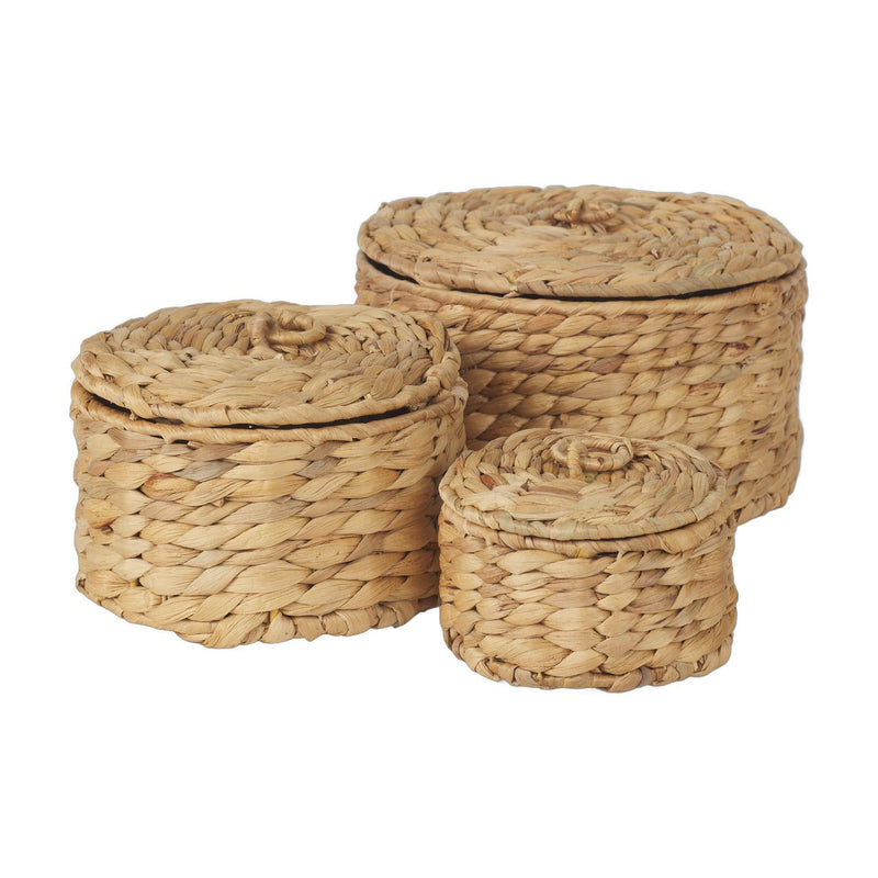 Fabric Decorative Box Tabletop Sculpture (Set of 3) - Brown