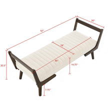 Load image into Gallery viewer, Mid-Century Bench With Wood Legs
