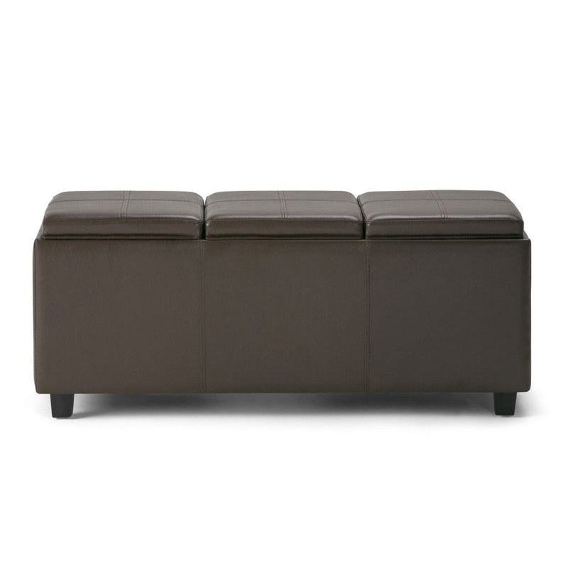 42" Upholstery Storage Ottoman - Dark Brown / Chocolate