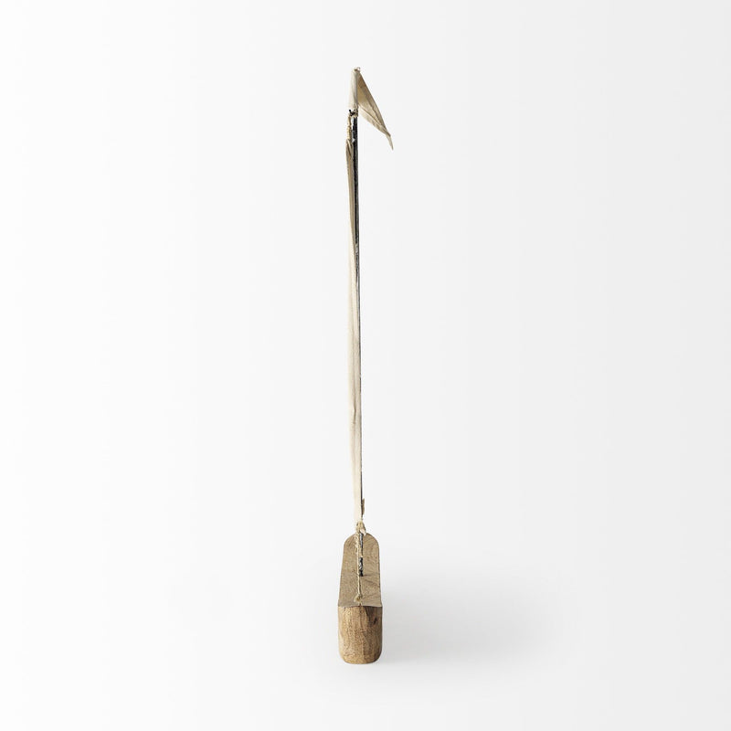 Fabric Sailboat Tabletop Sculpture - Brown