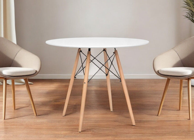 36" Solid Wood Dining Table - White