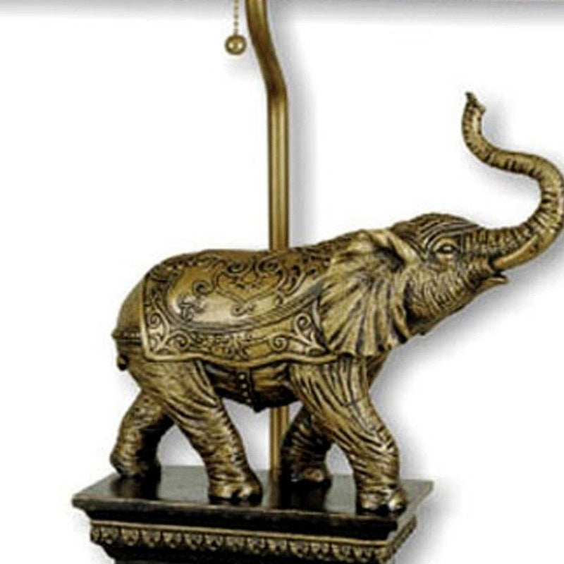 Antique Elephant Table Lamp - Bronze