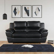 Load image into Gallery viewer, Love Seat Faux Leather - Silver / Black
