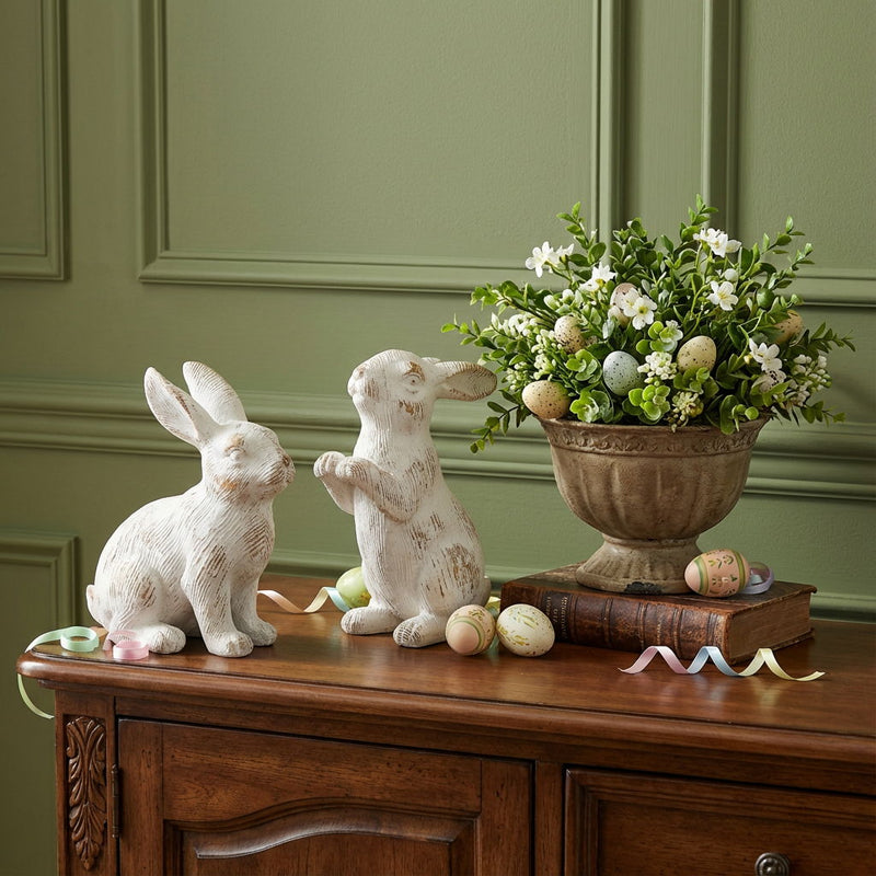 Rabbit Figurines (Set of 2) - White