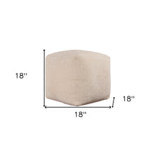 Load image into Gallery viewer, Chenille Cube Pouf Ottoman - Ivory
