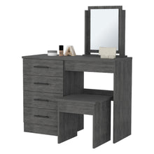 Load image into Gallery viewer, Mirrored Four Drawer Vanity Table - Gray
