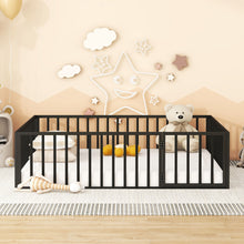 Load image into Gallery viewer, Metal Floor Bed Frame With Fence And Door

