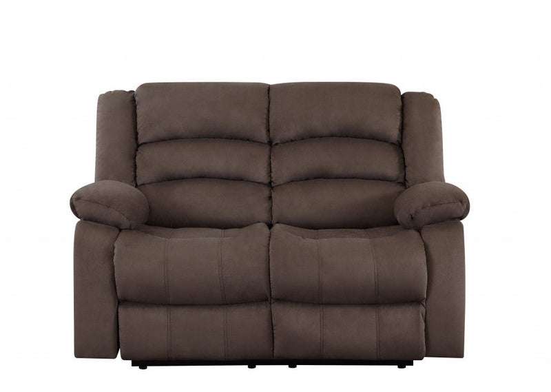 Microfiber Manual Reclining Loveseat - Brown