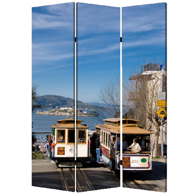 Wood Canvas San Francisco Screen - Multi Color
