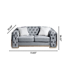 Load image into Gallery viewer, 2 Seater Loveseat Sofa With Button Tufted Diamond Grid &amp; 2 Pillows For Living Room
