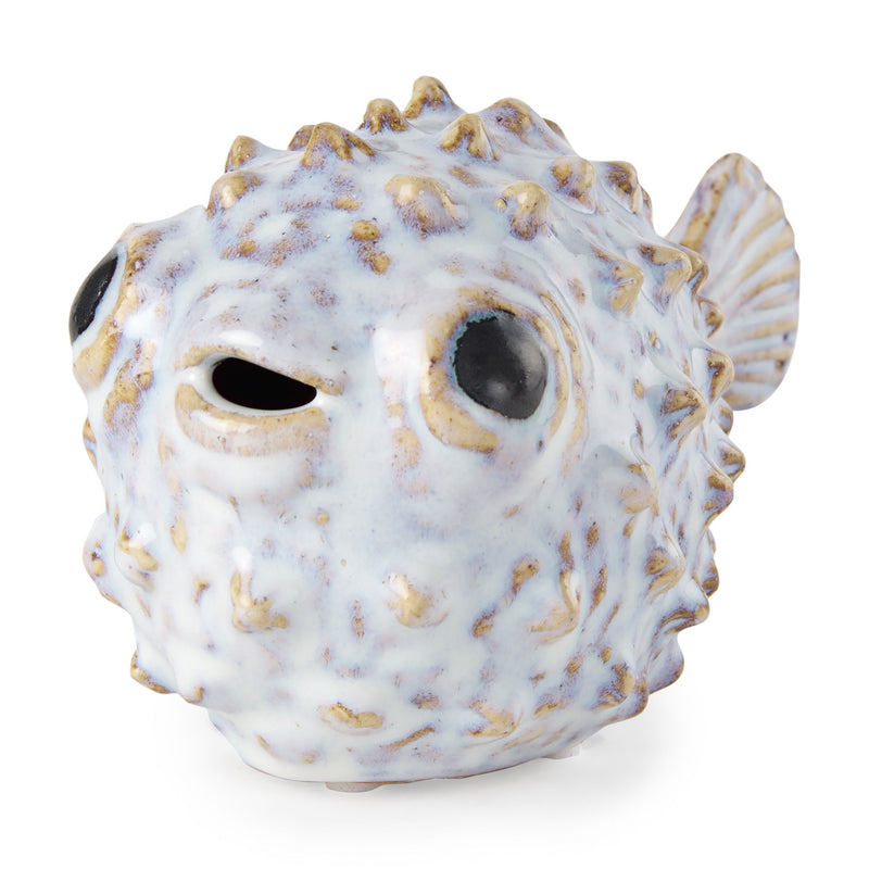 Petite Puffer Fish Sculpture - Off White