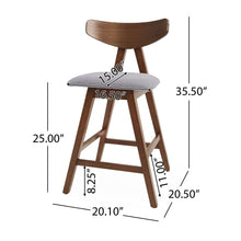Load image into Gallery viewer, Mid Century Modern Counter Stool With V Shape Frame And Upholstered Seating

