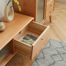 Load image into Gallery viewer, TV Cabinet With Chinese Changhong Glass Doors, Two Drawer Storage Space TV Standing
