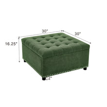 Load image into Gallery viewer, Square Tufted Storage Ottoman With Nailhead Trim
