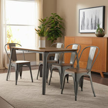Load image into Gallery viewer, Solid Wood Open Back Dining Side Chairs (Set of 4) - Brown / Gray
