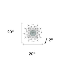 Load image into Gallery viewer, Silent Analog Sunburst Wall Clock - Black / White / Clear
