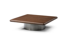 Load image into Gallery viewer, Wood Stainless Steel Square Pedestal Coffee Table (714606) - Brown / Silver

