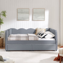 Load image into Gallery viewer, Gingham Daybed With USB Charging Port, Wave-Shaped Design
