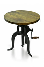 Load image into Gallery viewer, Solid Wood Round End Table - Industrial And Oak
