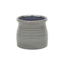 Load image into Gallery viewer, Striped Round Pot Planter (487411) - Gray
