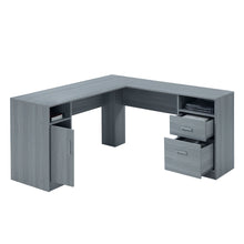Load image into Gallery viewer, L Shape Computer Desk With Two Drawers - Gray
