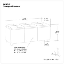 Load image into Gallery viewer, Avalon - Upholstered Storage Ottoman
