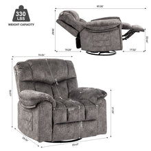 Load image into Gallery viewer, Swivel And Rocking Recliner Chair With Massage And Heating
