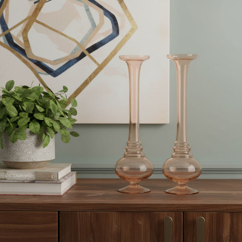Trumpet Table Vases (Set of 2) (632605) - Pink