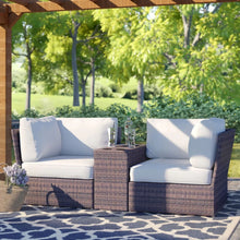 Load image into Gallery viewer, Outdoor Wicker Loveseat With Cushions
