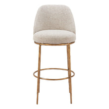 Load image into Gallery viewer, Fabric And Steel Bar Height Swivel Bar Chair - Beige And Gold
