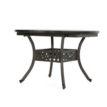 Load image into Gallery viewer, Outdoor Expandable Aluminum Dining Table With Latticework Details And Curvy Legs
