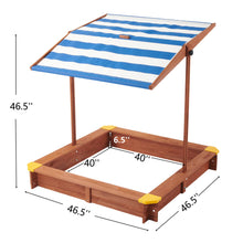 Load image into Gallery viewer, Kids Sandbox With Cover, Sand Box With Adjustable Canopy, Large Outdoor Cedar Sandpit For Backyard Play - Reddish Brown
