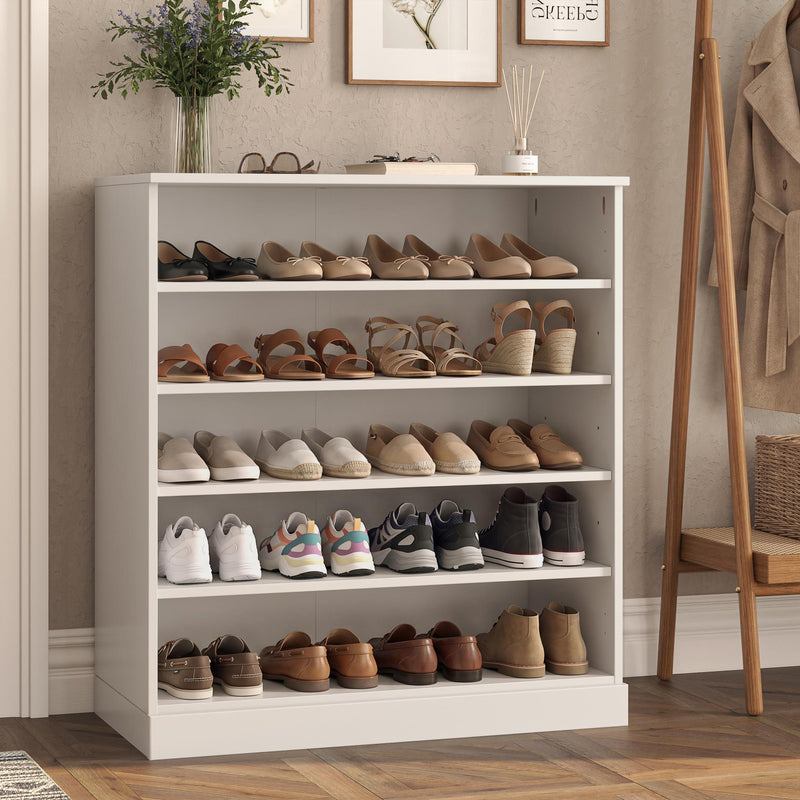 Twenty Pair Solid Woodshoe Storage Cabinet (752316) - White