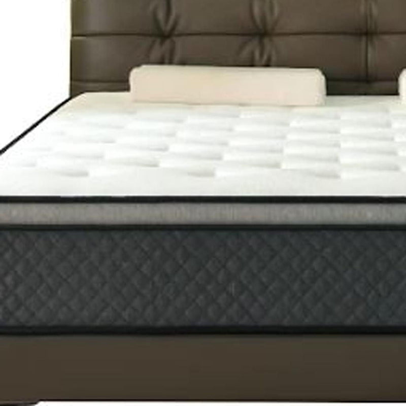 12" King Foam Hybrid Mattress - White / Dark Gray