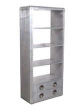 Load image into Gallery viewer, Four Tier Bookcase With Two Drawers - Silver
