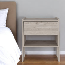 Load image into Gallery viewer, 22" Light Wood One Drawer Nightstand - Gray

