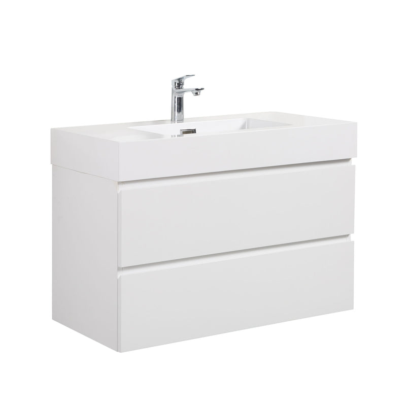 Alice - Bathroom Vanity With Large Storage, Sink, Wall Mounted
