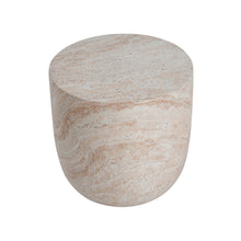 Load image into Gallery viewer, Outdoor / Indoor, Lightweight Concrete Side Table With Travertine - Beige
