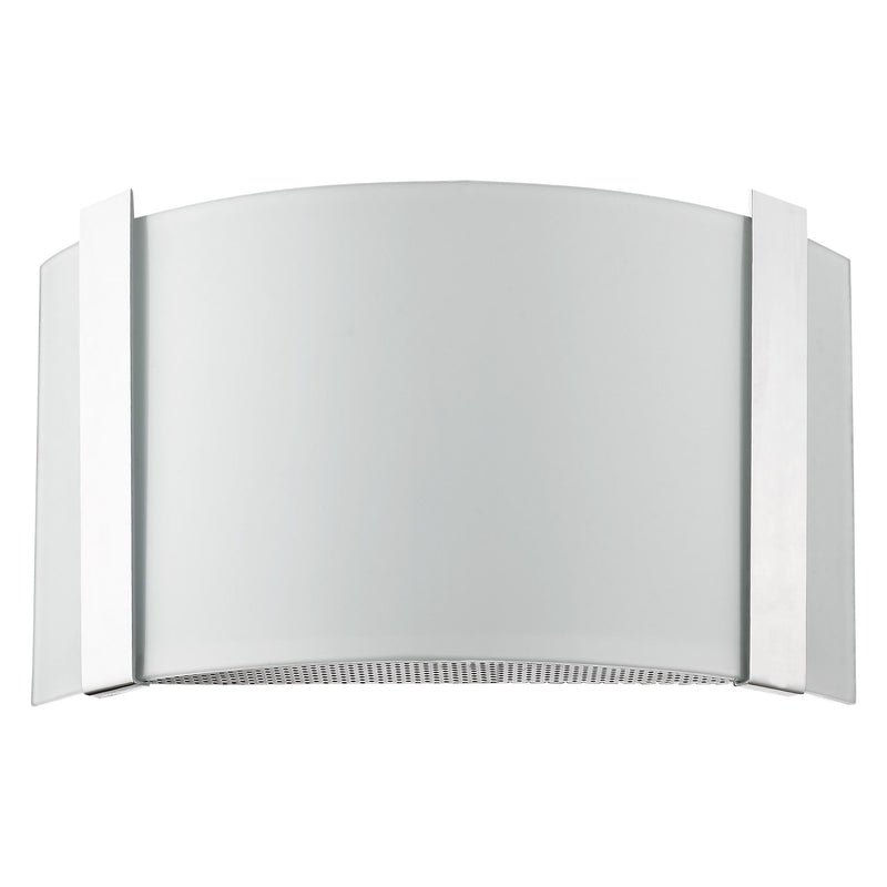Polished Chrome Wall Sconce With Frosted Glass Shade - White